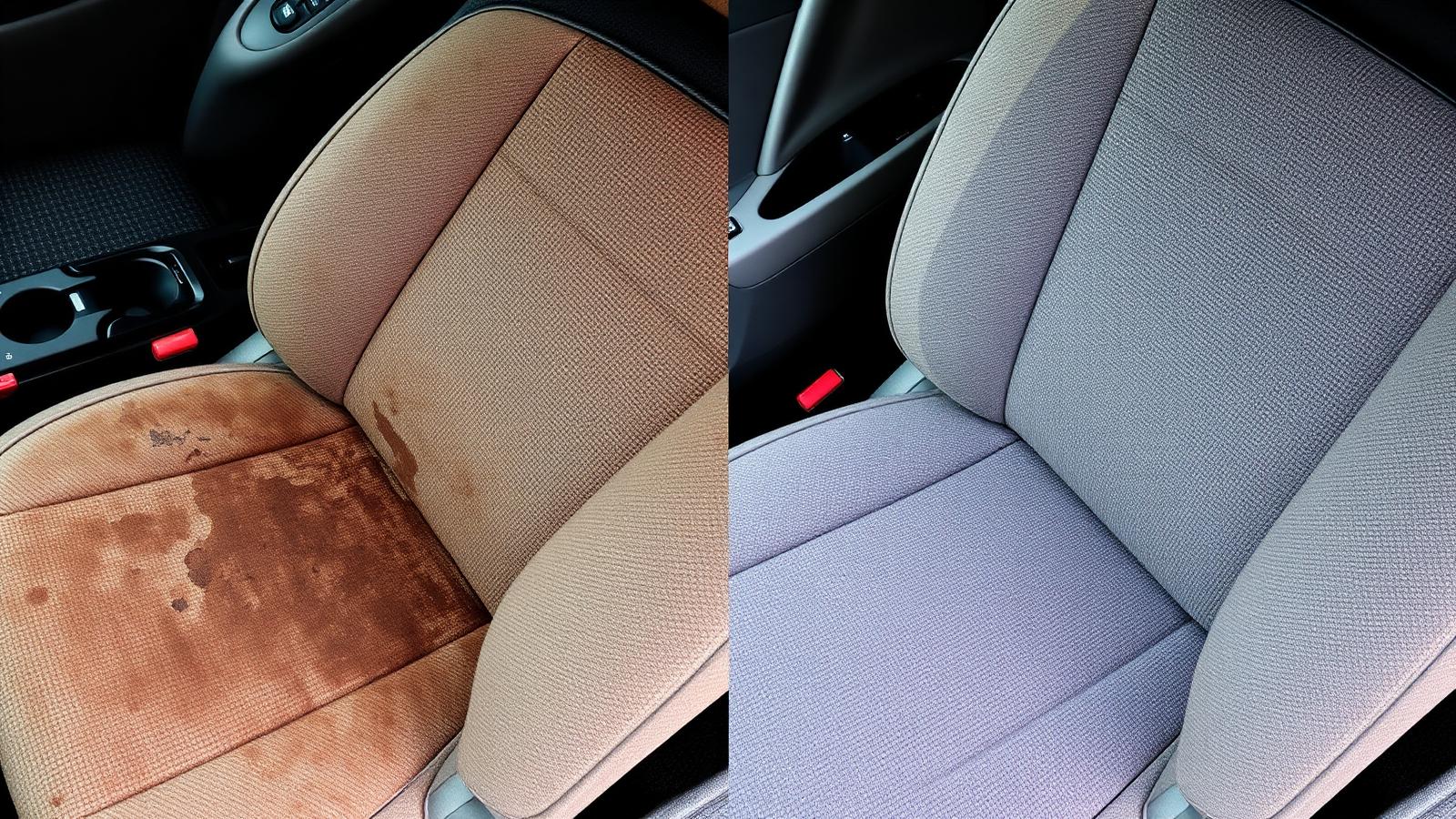 Interior shampoo — fabric seat restored