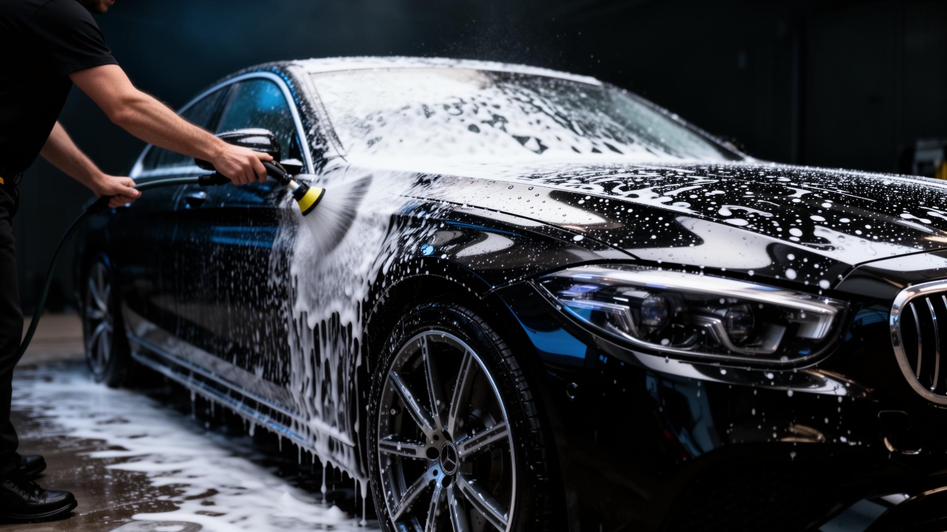Professional car detailing in progress
